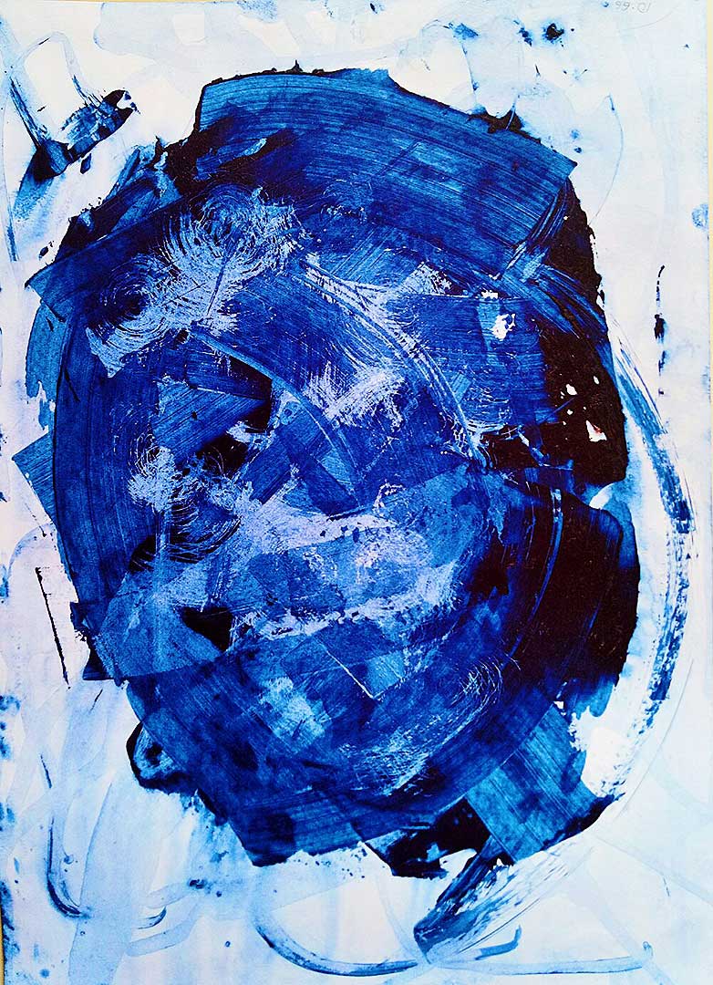 Abstract Painting with Acrylic on Paper "Abstract face-1" art by Neelu Kanwaria