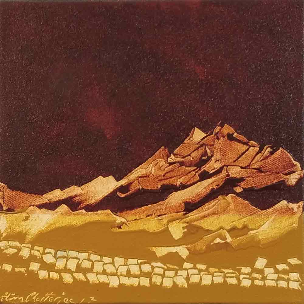 Realism Painting with Acrylic on Canvas "Himalaya-2" art by Him Chatterjee