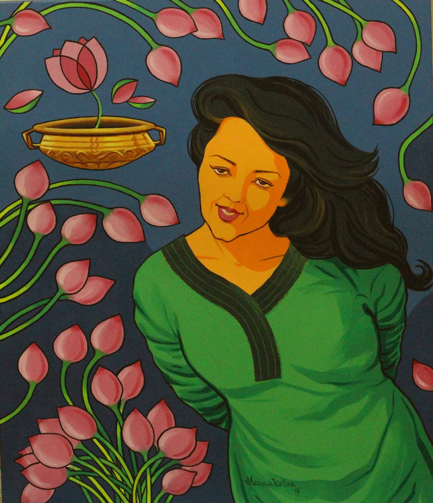 Contemporary Painting with Acrylic on Canvas "Illusion" art by Meenaketan Pattnaik