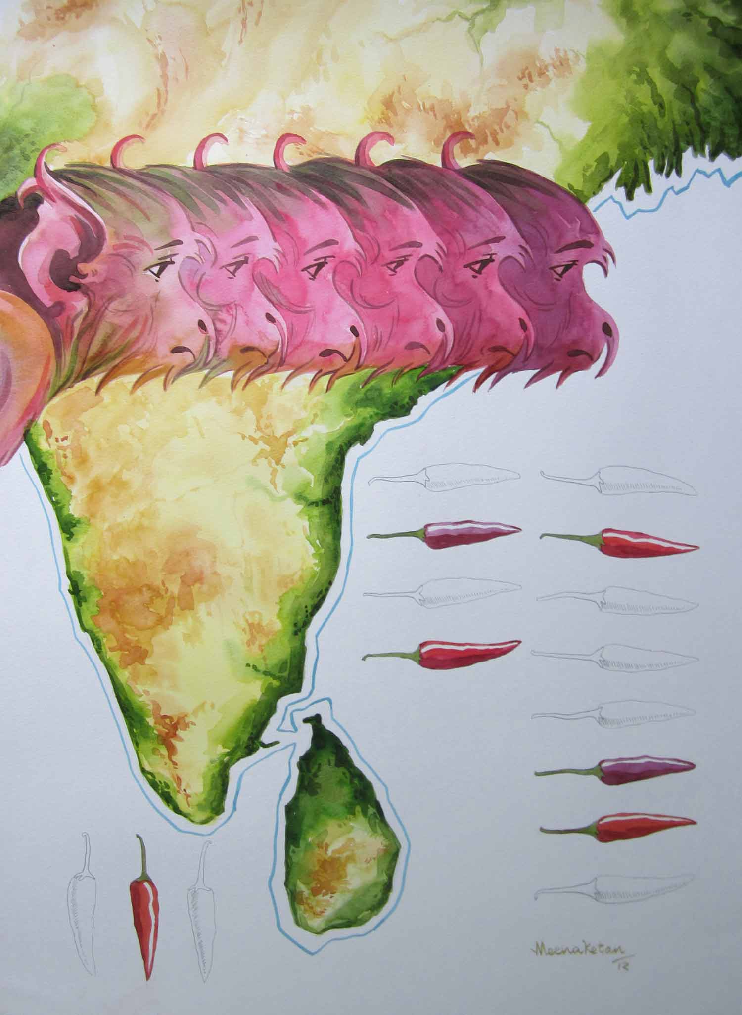Contemporary Painting with Watercolor on Fabriano "Ramayan" art by Meenaketan Pattnaik