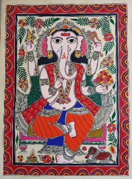 Ganesha-Madhubani-Painting-Kiran-Devi-IG89-IndiGalleria