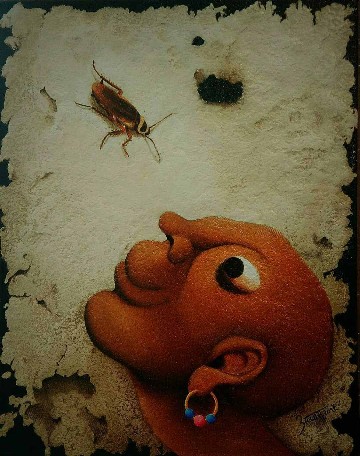 Cockroach-Oil-Painting-on-Canvas-Abbas-Batliwala-IG1427-IndiGalleria