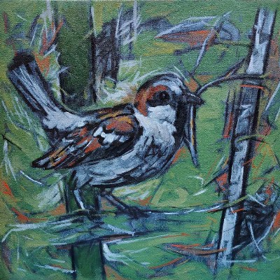 Sparrow-Acrylic-on-Canvas-Santoshkumar-Patil-IG1568-IndiGalleria