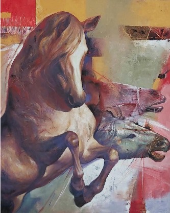 The-Aesthetic-of-Energy-7-Oil-Painting-of-Horse-Ashis-Mondal-IndiGalleria-IG1994