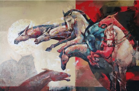 The-Aesthetic-of-Energy-14-Acrylic-Painting-of-Horse-Ashis-Mondal-IndiGalleria-IG1040