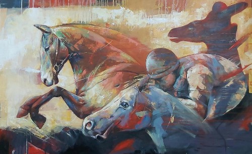 The-Aesthetic-of-Energy-9-Acrylic-Painting-of-Horse-Ashis-Mondal-IndiGalleria-IG1315