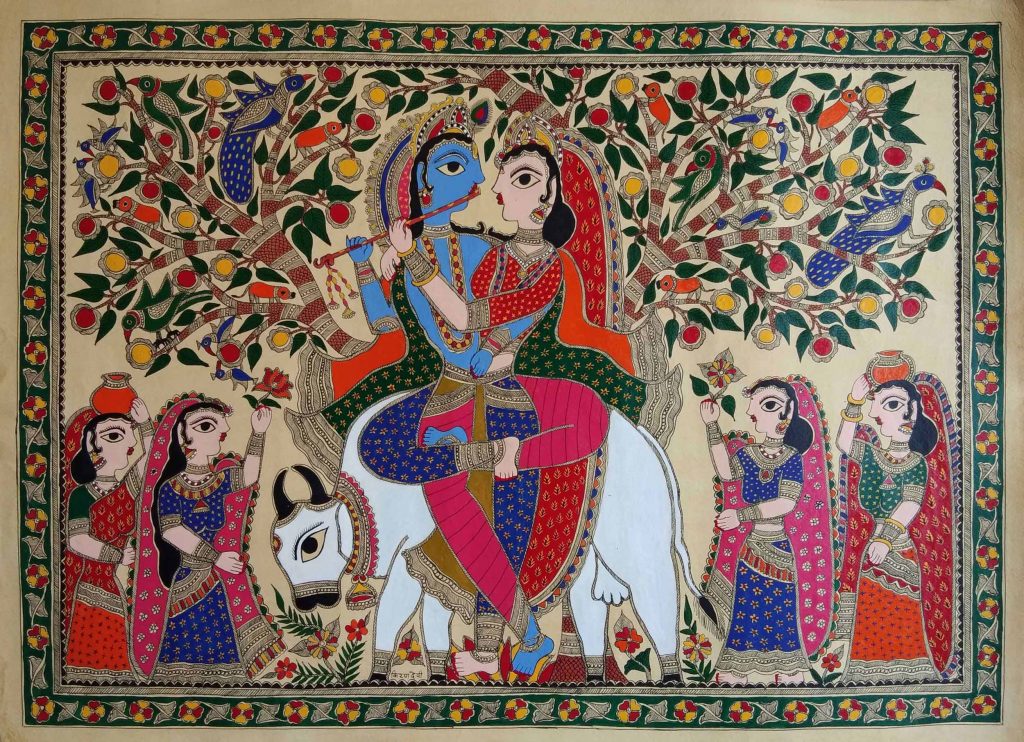 Madhubani Painting depicting Doli tradition in marriage