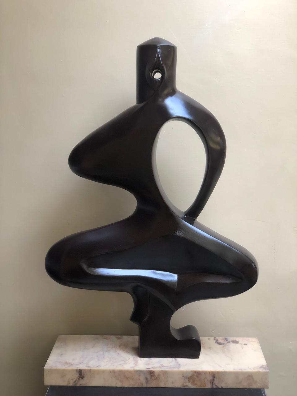 Semi Figurative Sculpture with Fibre"Adi Yogi" art by Vivek Jaiswal