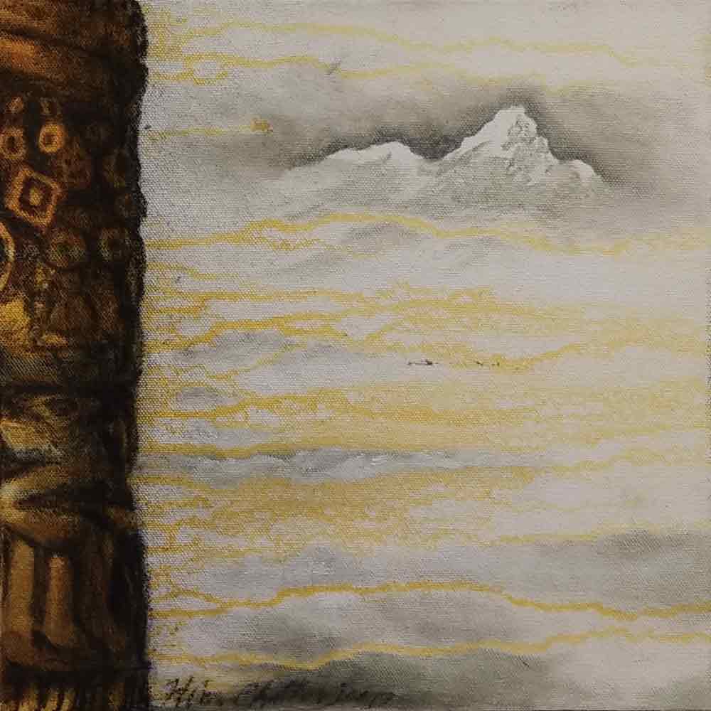 Realism Painting with Acrylic on Canvas "Himalaya-2" art by Him Chatterjee
