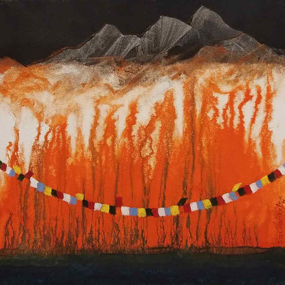Realism Painting with Acrylic on Canvas "Himalaya-3" art by Him Chatterjee