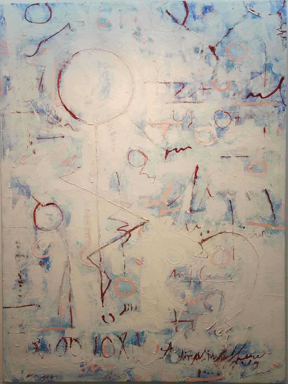 Abstract Painting with Mixed Media on Canvas "Story - 3" art by Aditya Singh Thakur