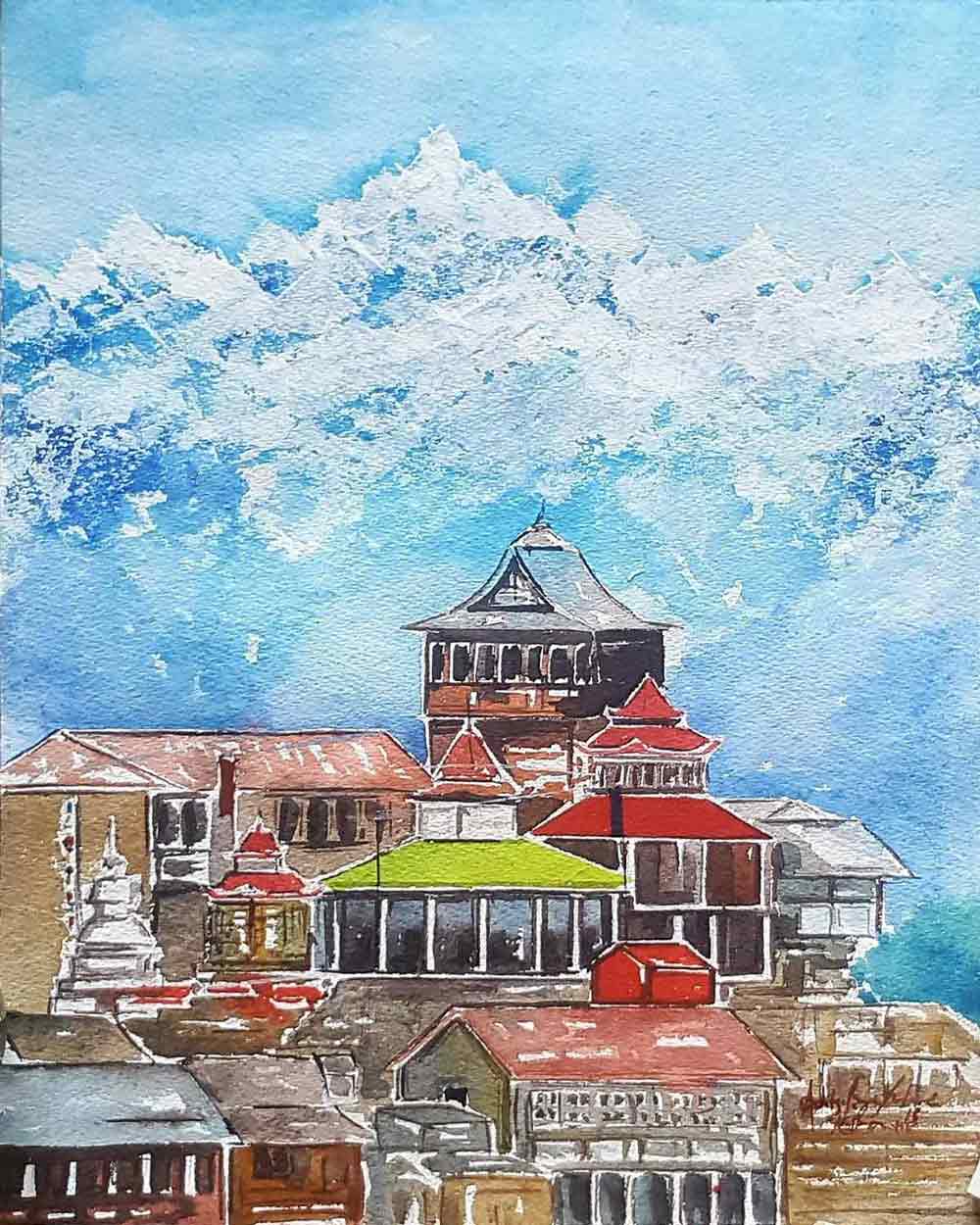 Semi Realistic Painting with Watercolor on Paper "Kalpa" art by Aditya Singh Thakur