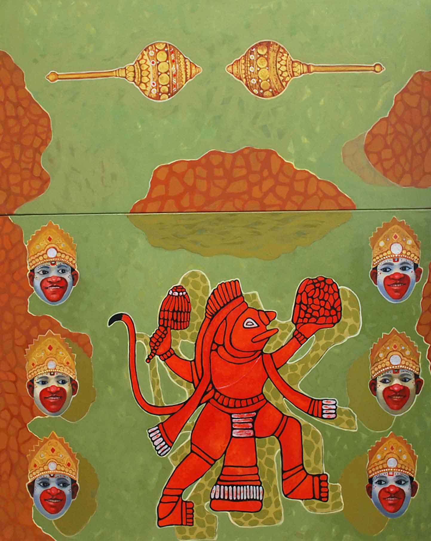 Conceptual Painting with Acrylic on Canvas "The God Aid" art by Chaitanya Ingle