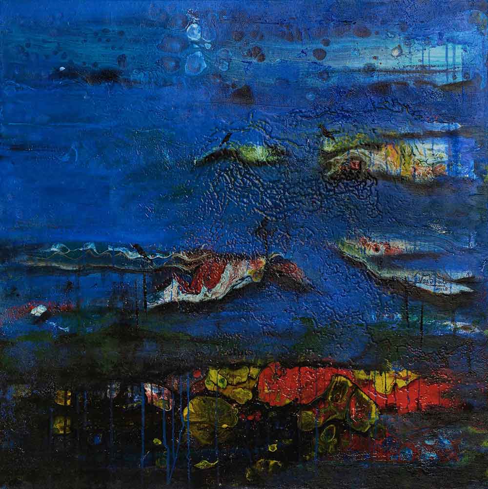 Abstract Painting with Acrylic on Canvas "Dwelling 5" art by Vaishali Rajapurkar