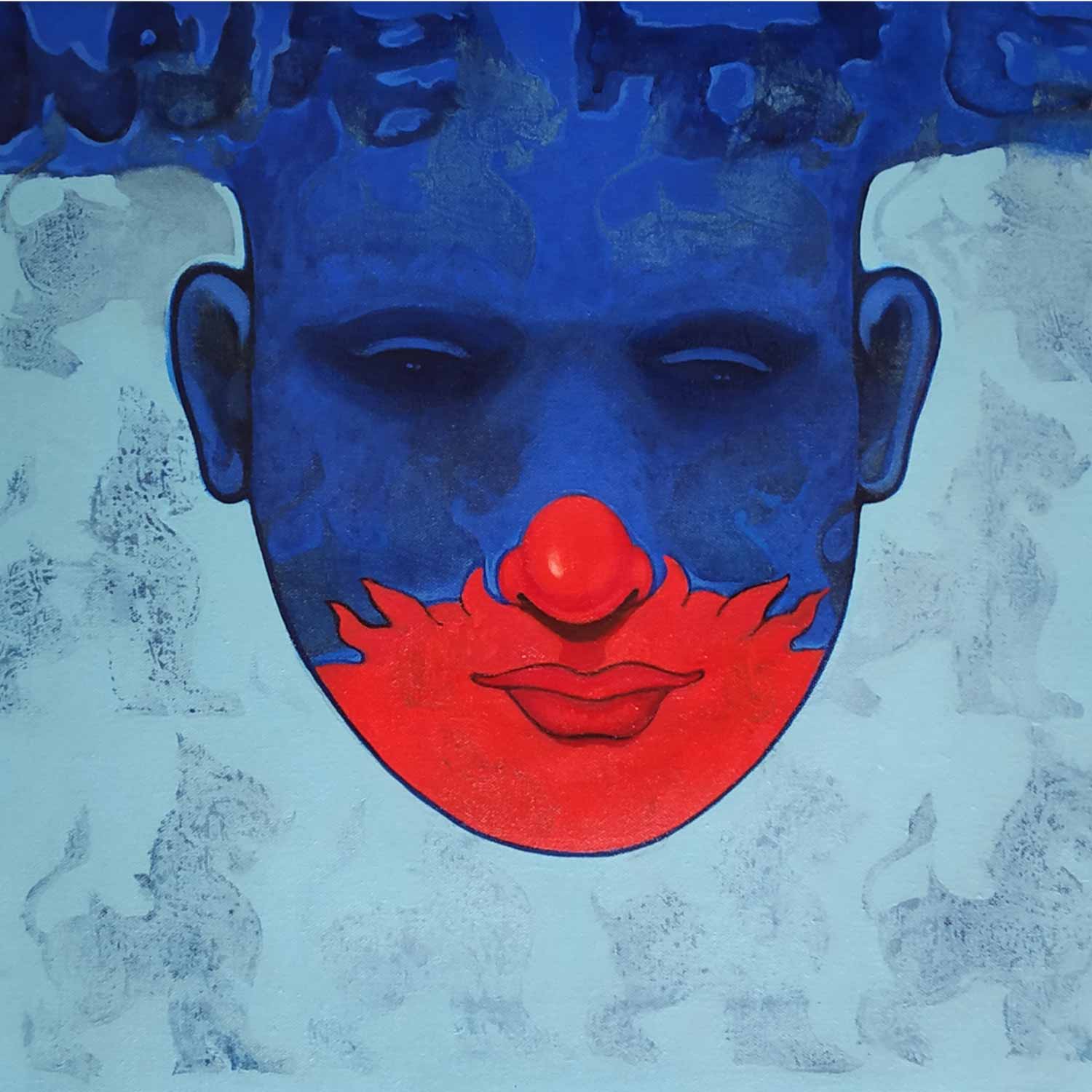 Contemporary Painting with Acrylic on Canvas "Mask-1" art by Chaitanya Ingle