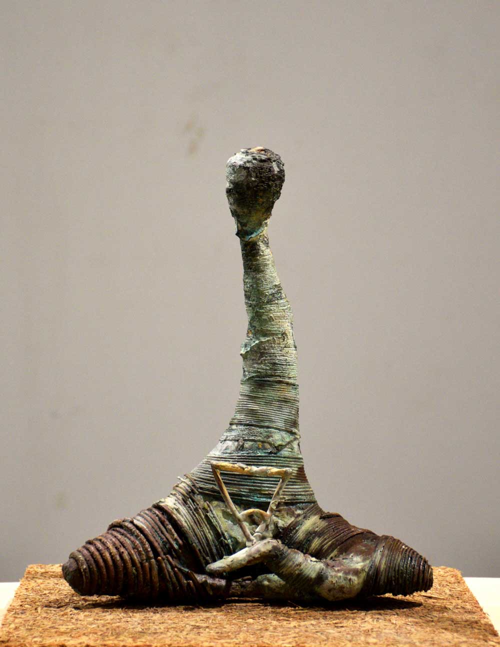 Contemporary Sculpture with Bronze"Meditating woman" art by Vikas Kumar Yadav
