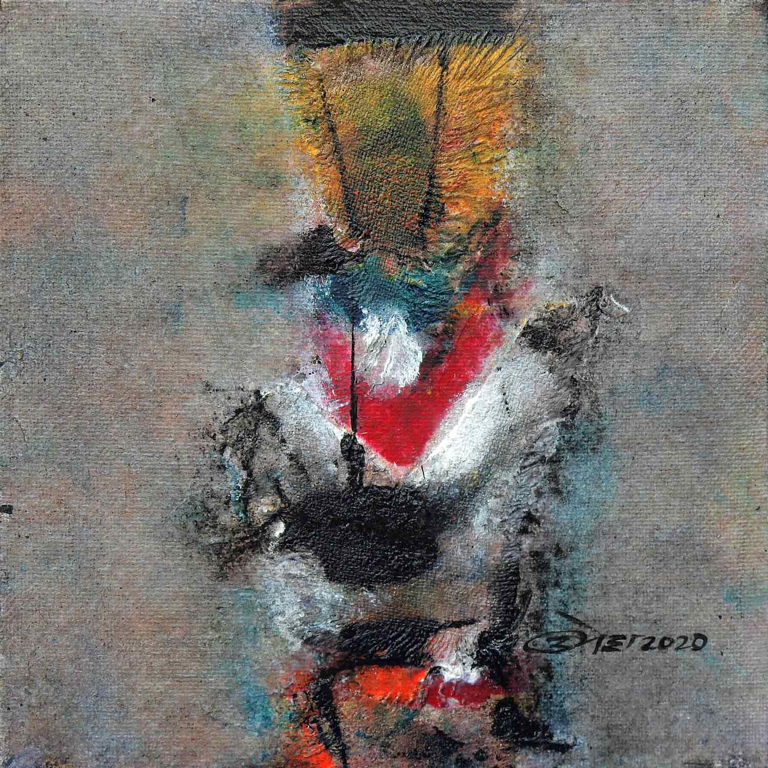 Abstract Painting with Acrylic on Canvas "Abstract-7" art by Umesh Ramchandra Patil