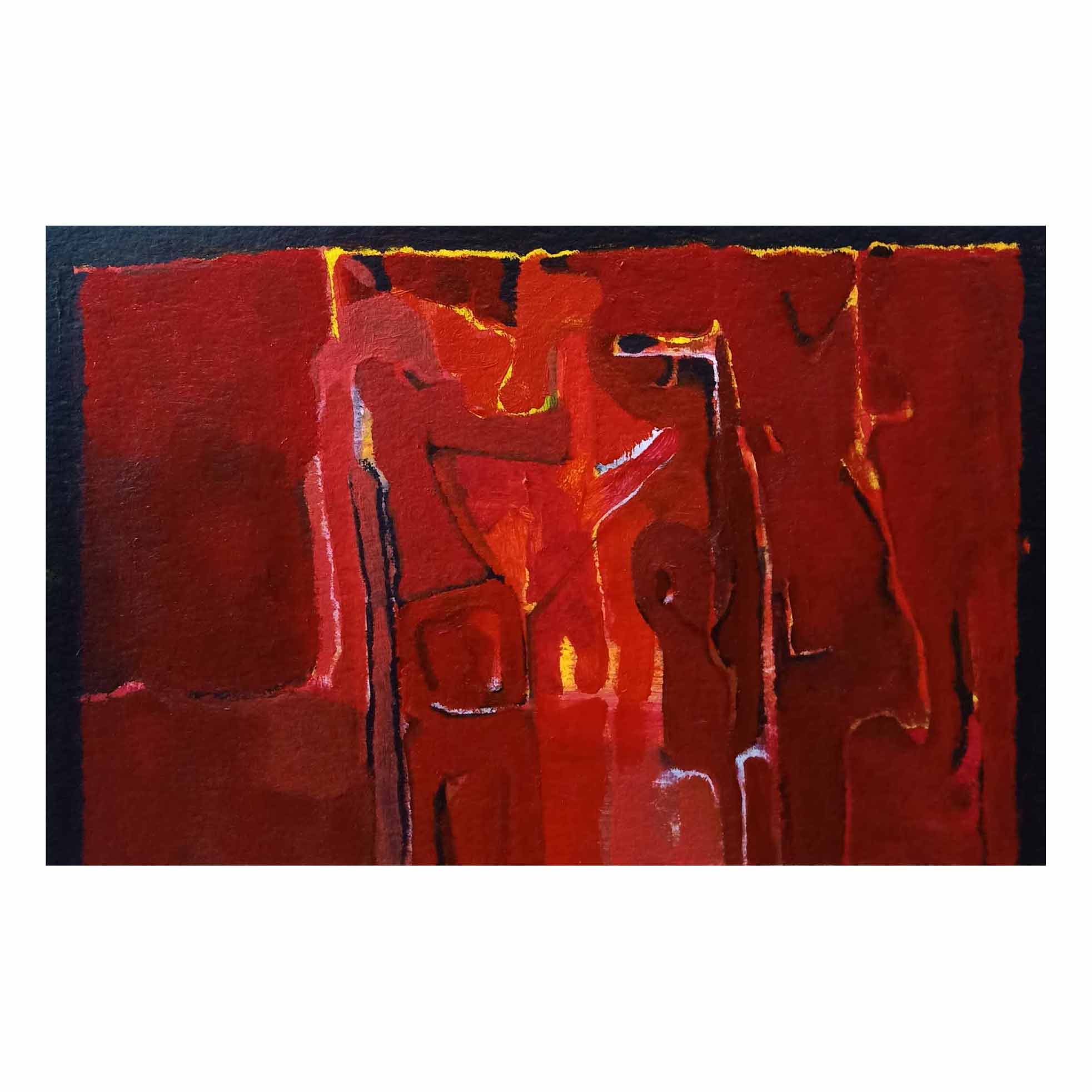 Abstract Painting with Acrylic on Paper "Abstract-3" art by Abhijeet Shantaram Ghawale