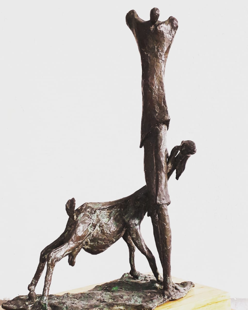 Figurative Sculpture with Bronze"Bonded-2" art by Prabir Roy