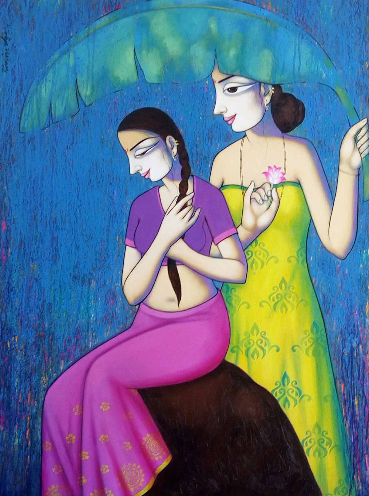 Figurative Painting with Acrylic on Canvas "Untitled-2" art by Pravin Utge