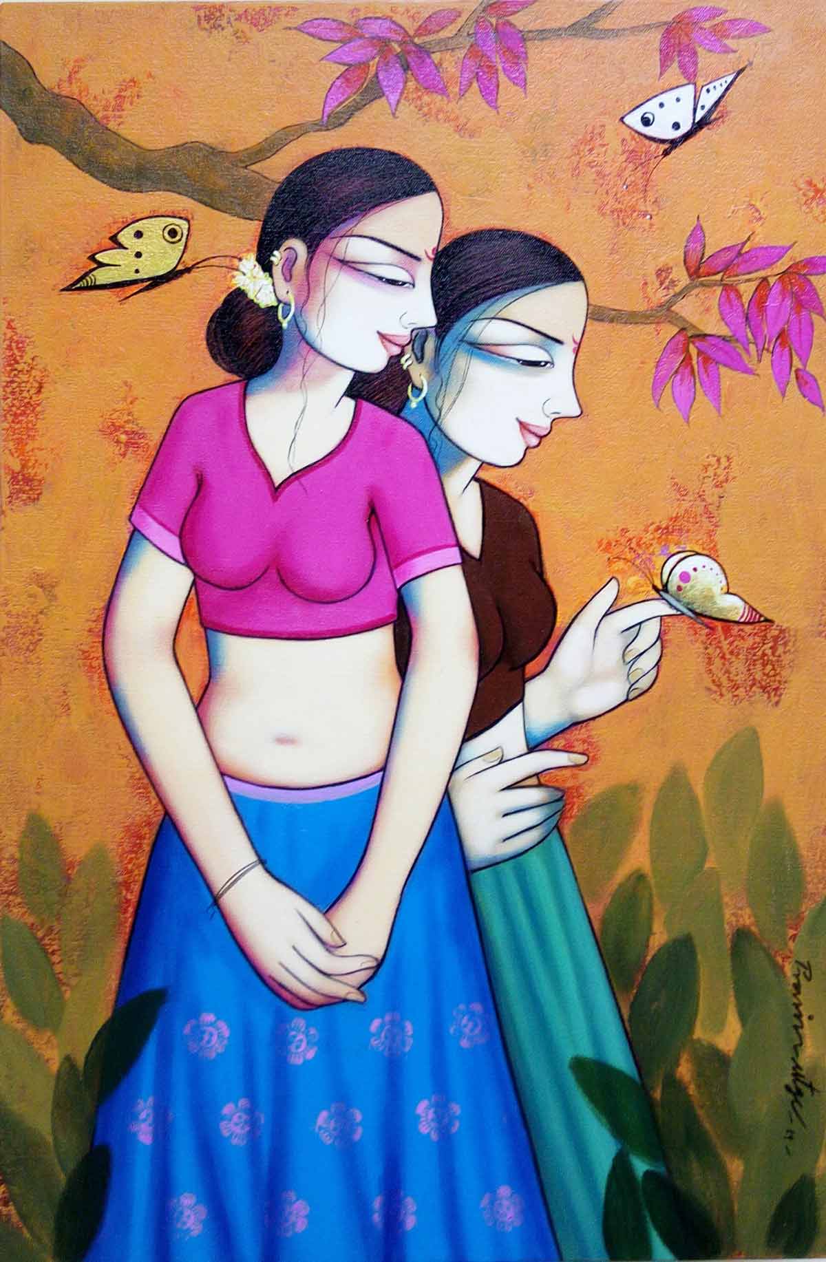Figurative Painting with Acrylic on Canvas "Untitled-4" art by Pravin Utge
