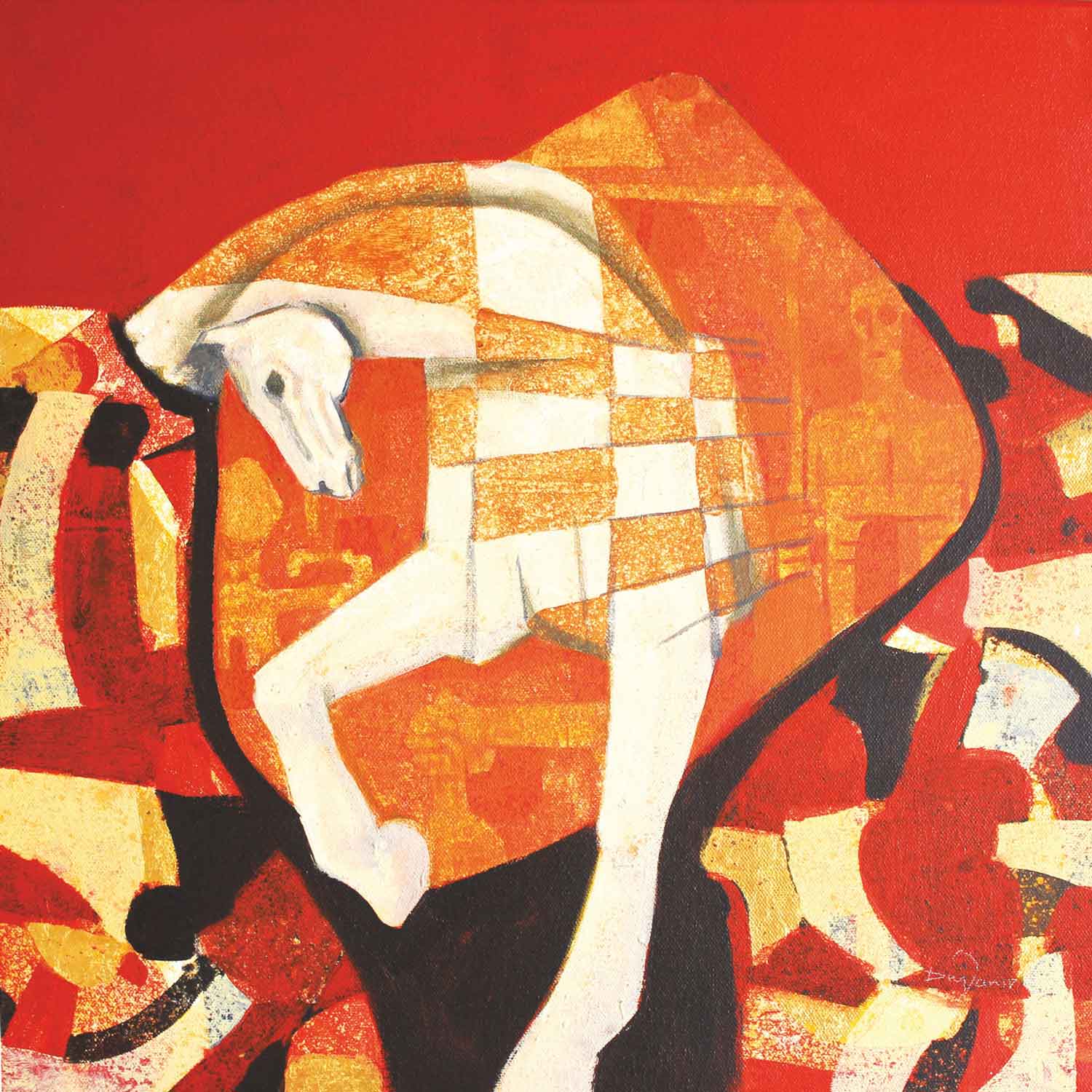 Contemporary Painting with Acrylic on Canvas "Horse-1" art by Dnyaneshwar Arun Parbhane