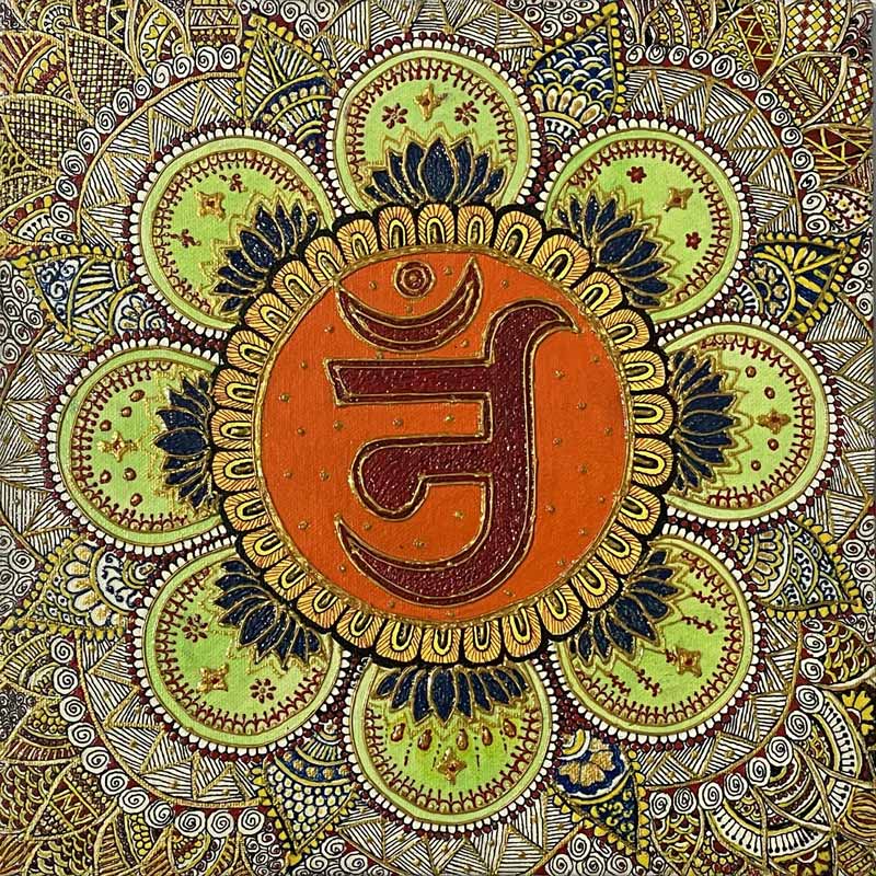 Mandala Painting with Mixed Media on Canvas Board "Mandala" art by Deepika  Bhansali