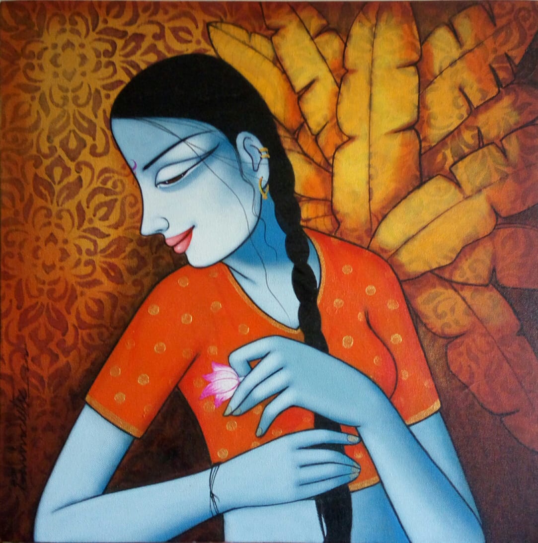 Figurative Painting with Acrylic on Canvas "Untitled-9" art by Pravin Utge