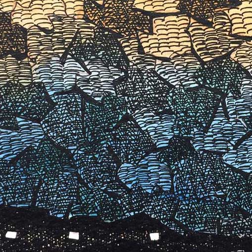 Contemporary Painting with Mixed Media on Paper "Bark of Nature-7" art by Ambrish Dev