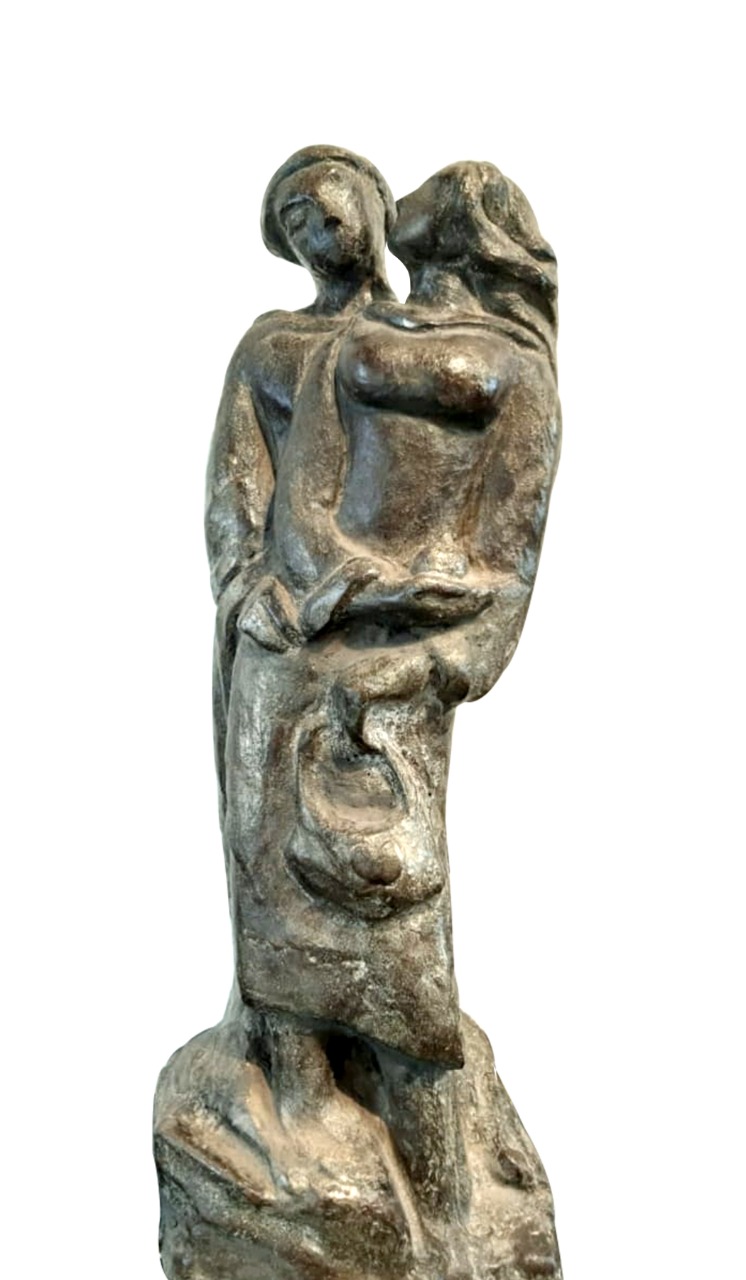 Figurative Sculpture with Bronze"Lovers" art by Sanjiv Sankkpal