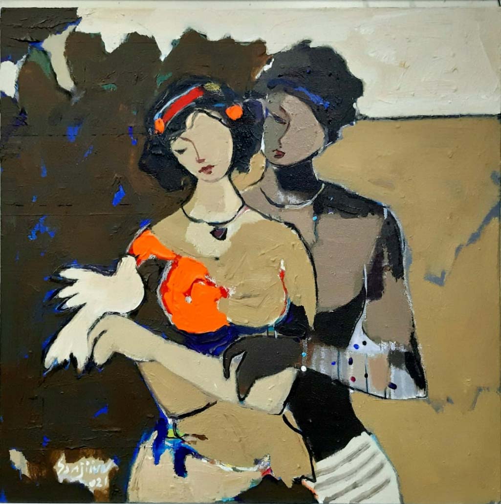 Figurative Painting with Acrylic on Canvas "Untitled-4" art by Sanjiv Sankkpal