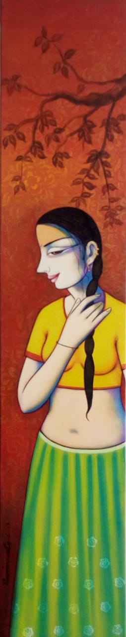 Figurative Painting with Acrylic on Canvas "Untitled-15" art by Pravin Utge