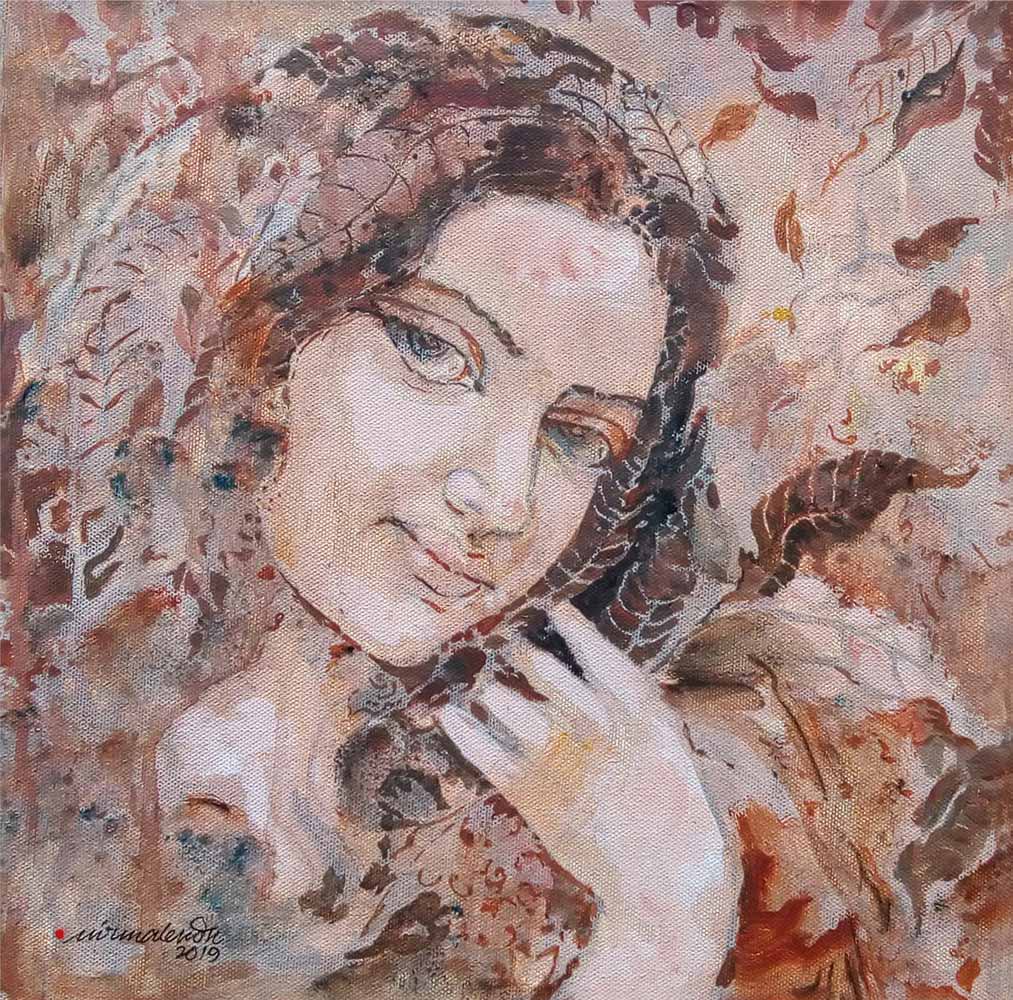 Figurative Painting with Acrylic on Canvas "On the Memory" art by Nirmalendu Mandal