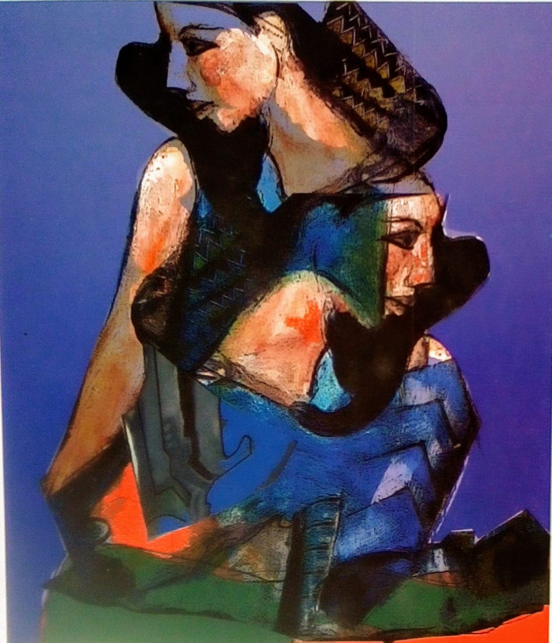 Contemporary Painting with Acrylic on Canvas "Lesbian" art by Tilok Mandal