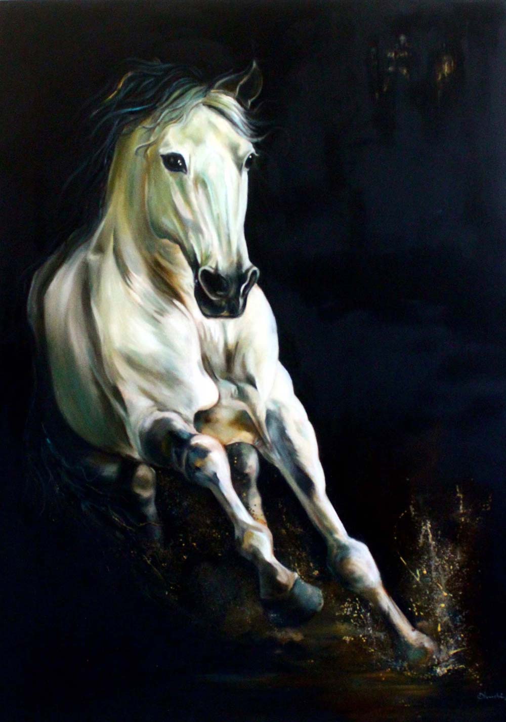 Realism Painting with Oil on Canvas "Darkness to Light" art by Dhanashri Kale