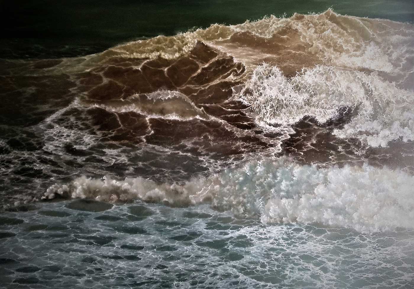 Realism Painting with Oil on Canvas "Seascape-1" art by Kaustav Jyoti Dasgupta