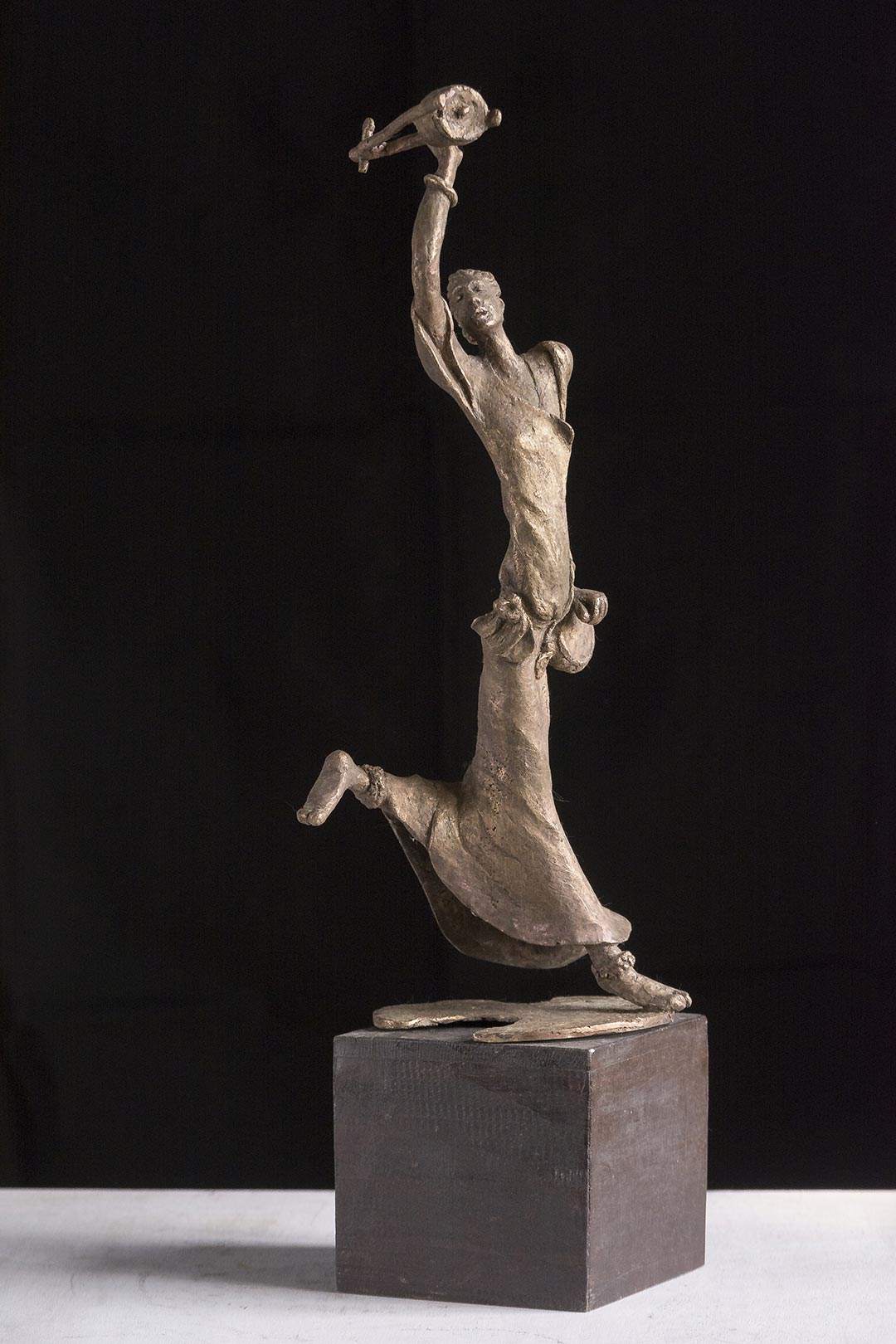 Figurative Sculpture with Bronze"Boula-3" art by Prabir Roy