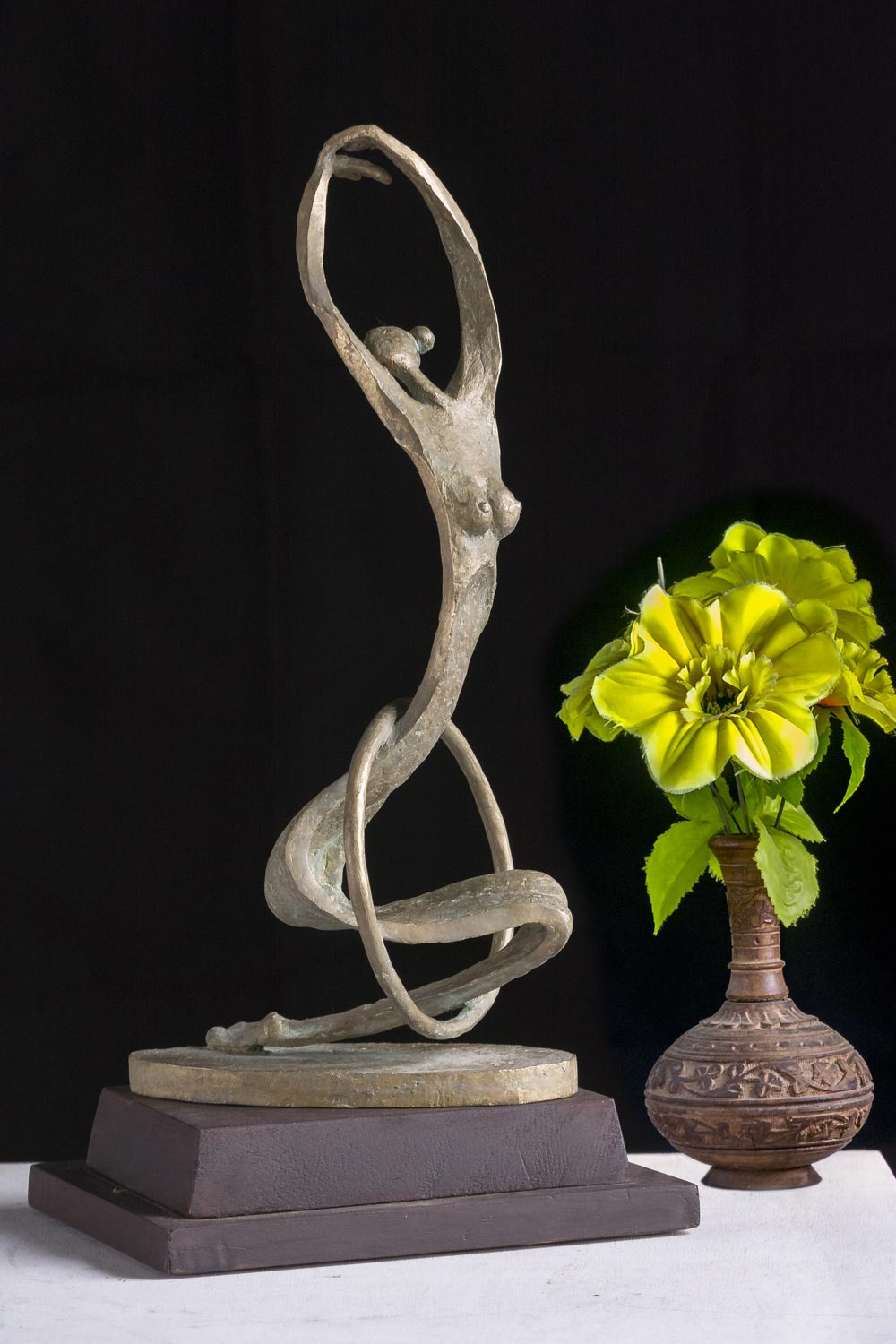 Figurative Sculpture with Bronze"Rhythm" art by Prabir Roy