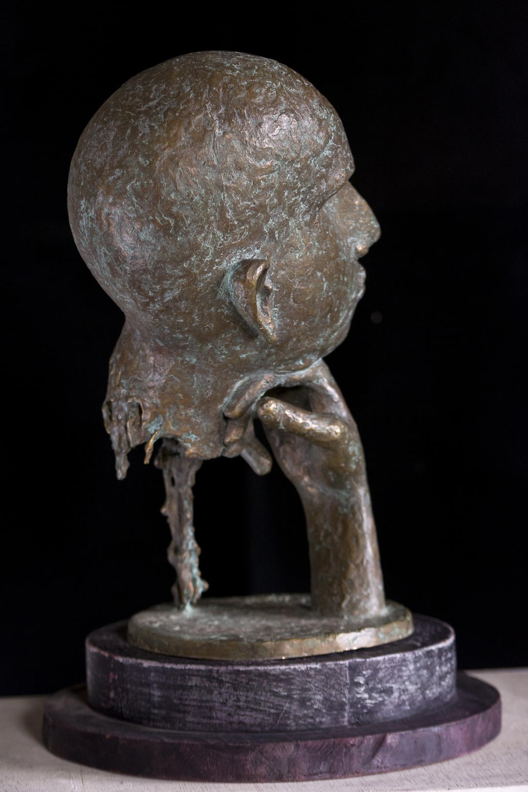 Figurative Sculpture with Bronze"Melting of Thoughts" art by Prabir Roy