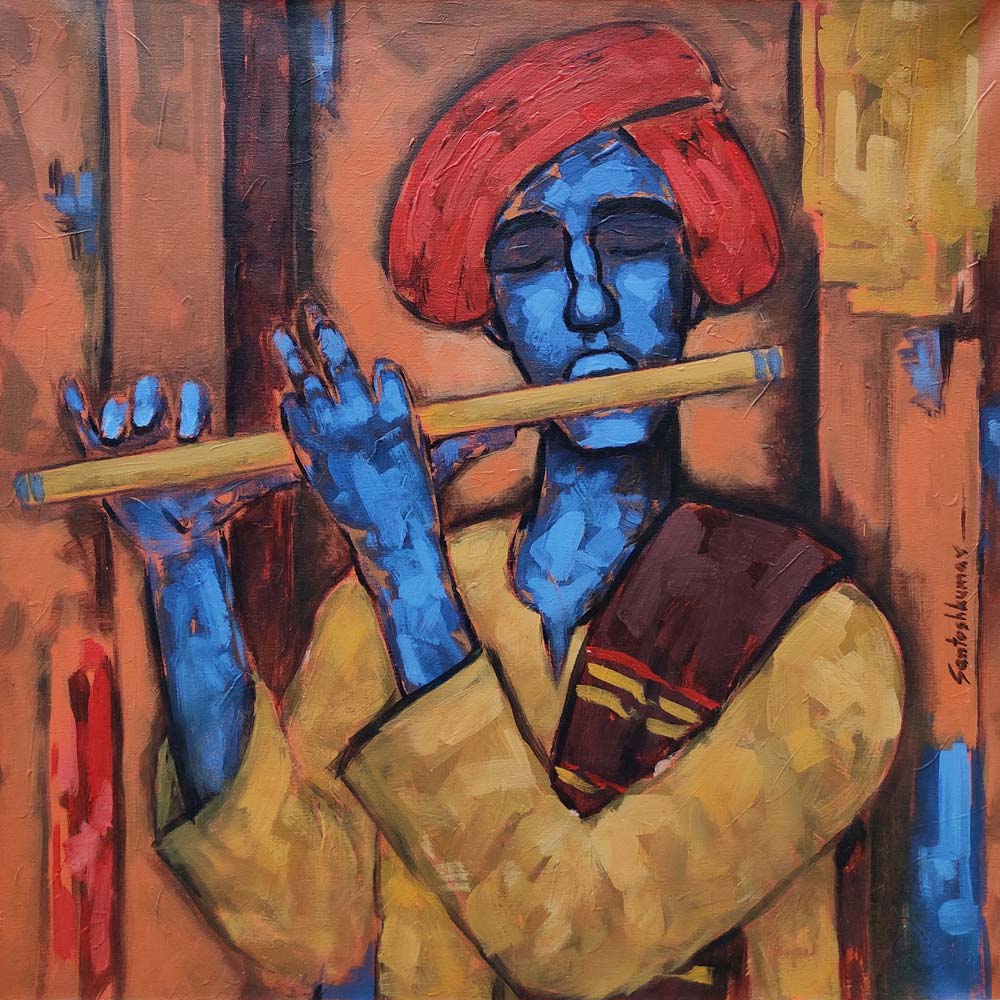 Figurative Painting with Acrylic on Canvas "Untitled-40" art by Santoshkumar Patil