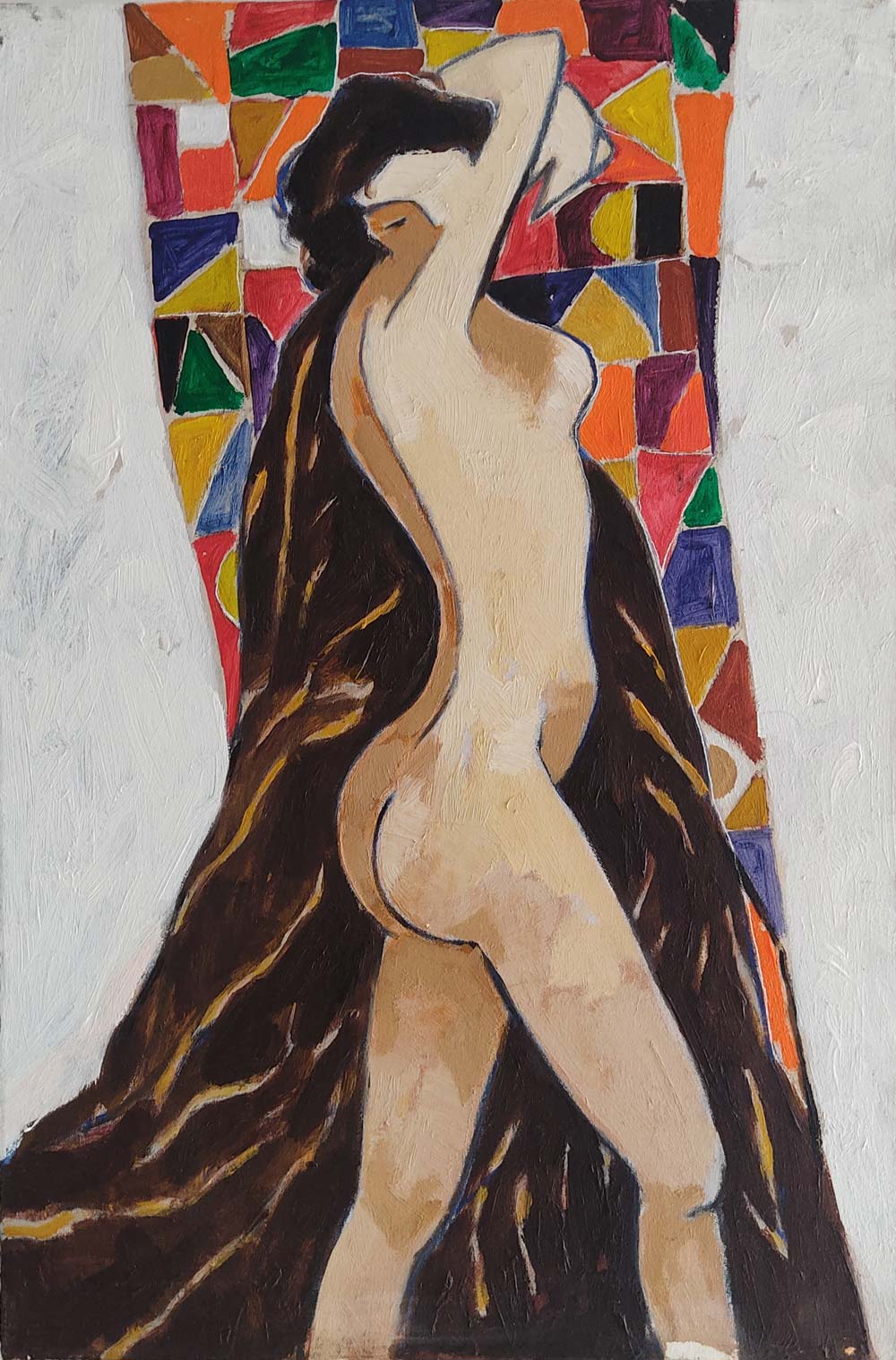 Figurative Painting with Mixed Media on Canvas "Untitled-EP7" art by Sanjiv Sankkpal