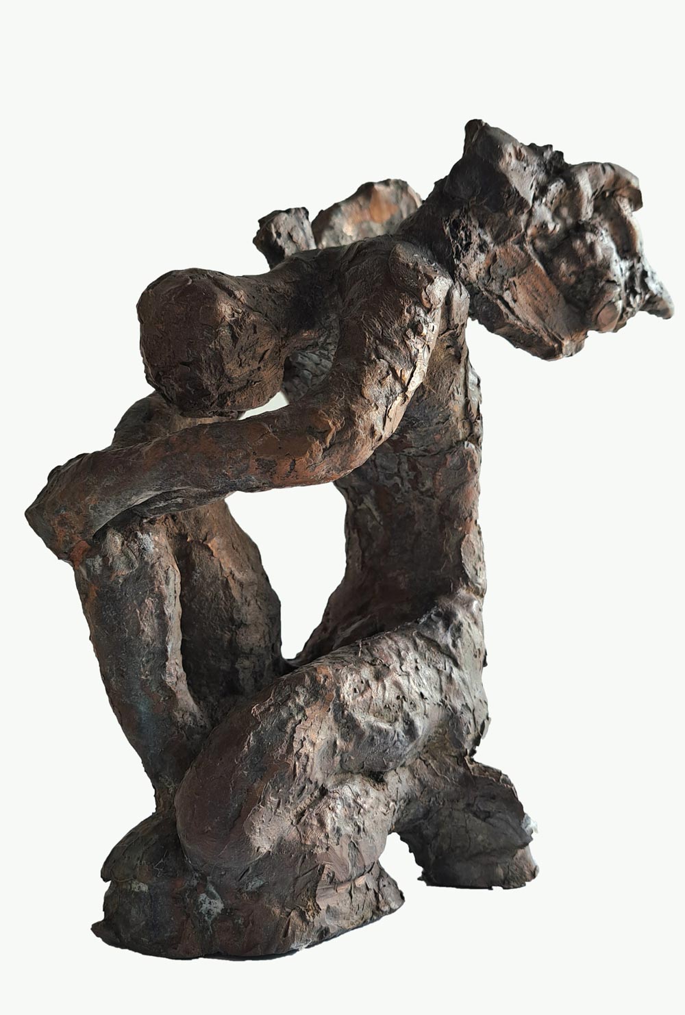 Figurative Sculpture with Bronze"Untitled-EBS11" art by Sanjiv Sankkpal