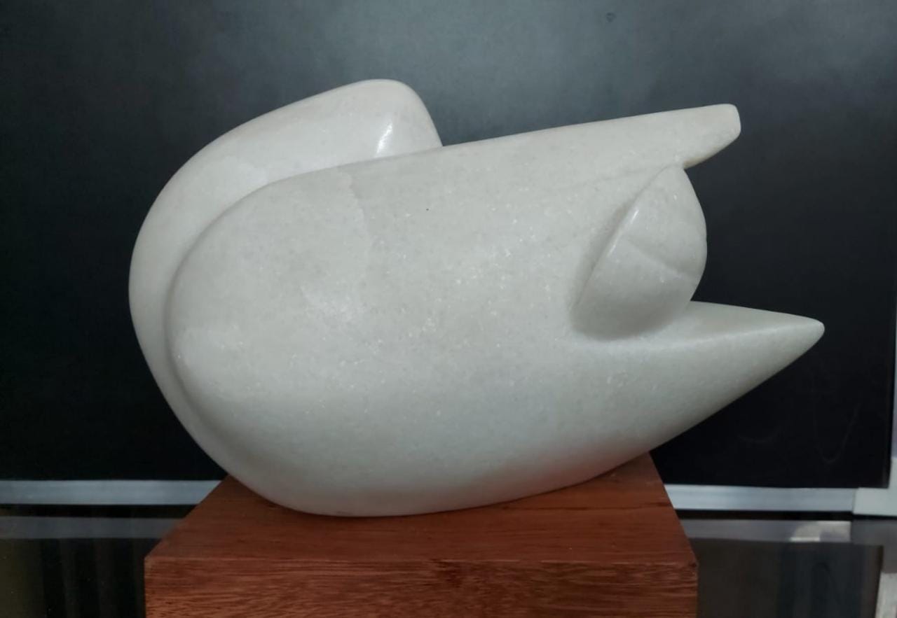 Figurative Sculpture with Stone"Dove-2" art by Kosal Kumar