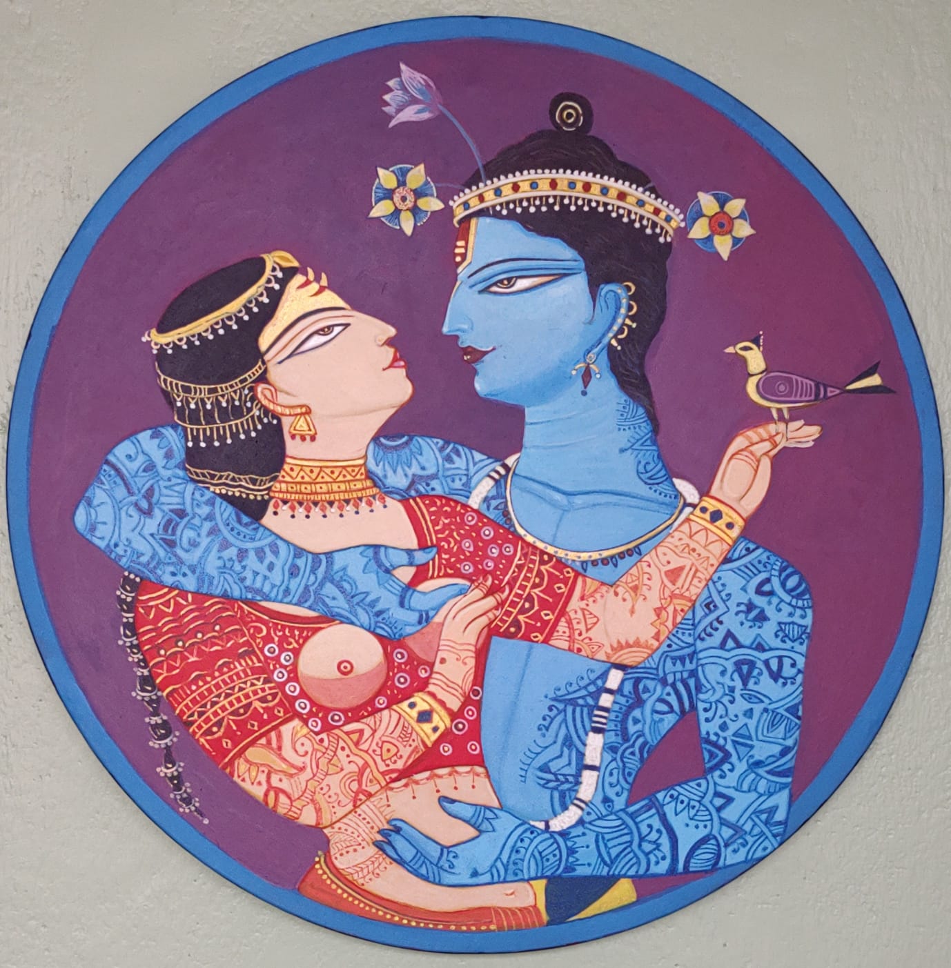 Contemporary Painting with Acrylic on Canvas "Eternal Love" art by Bhaskar Lahiri