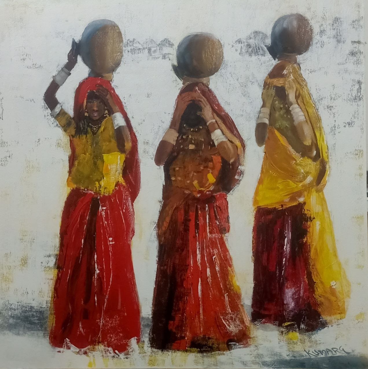 Figurative Painting with Acrylic on Canvas "Untitled-1" art by Kumar Gaikwad