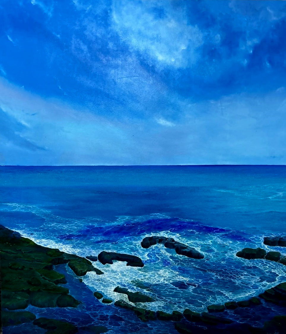 Realism Painting with Oil on Canvas "Seascape-3" art by Kaustav Jyoti Dasgupta