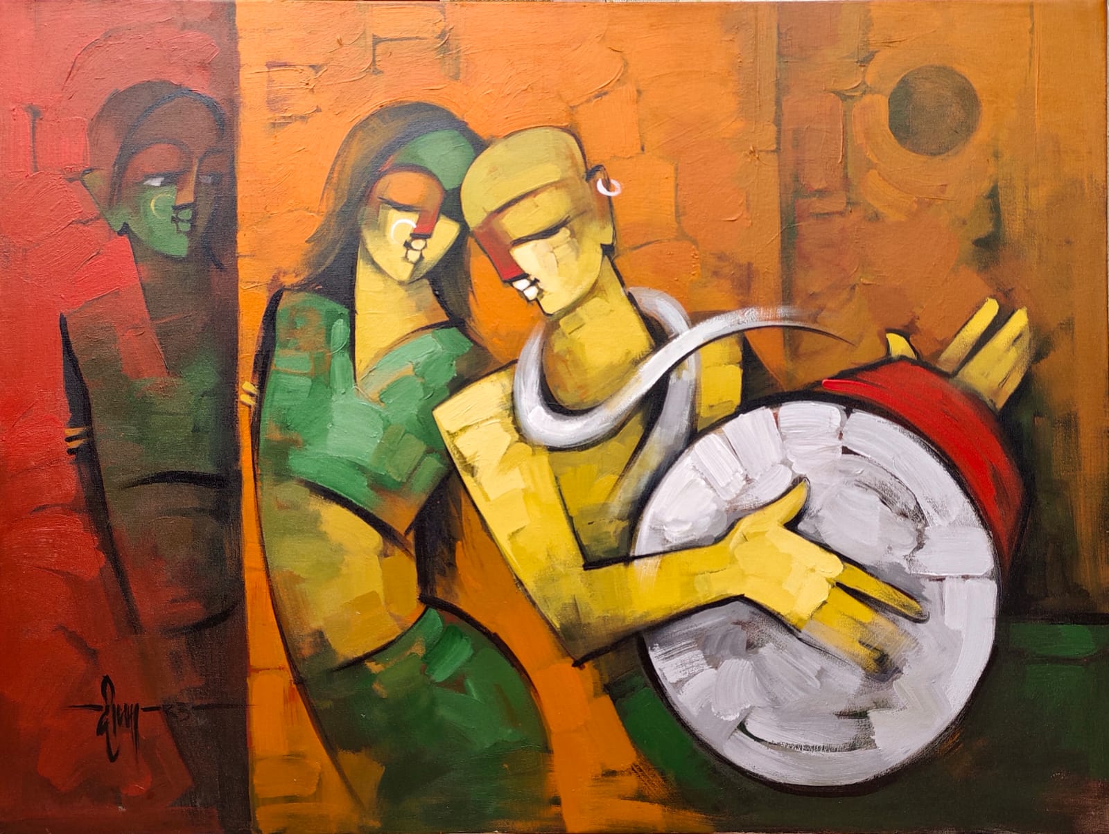 Figurative Painting with Acrylic on Canvas "Untitled-1" art by Deepa Vedpathak
