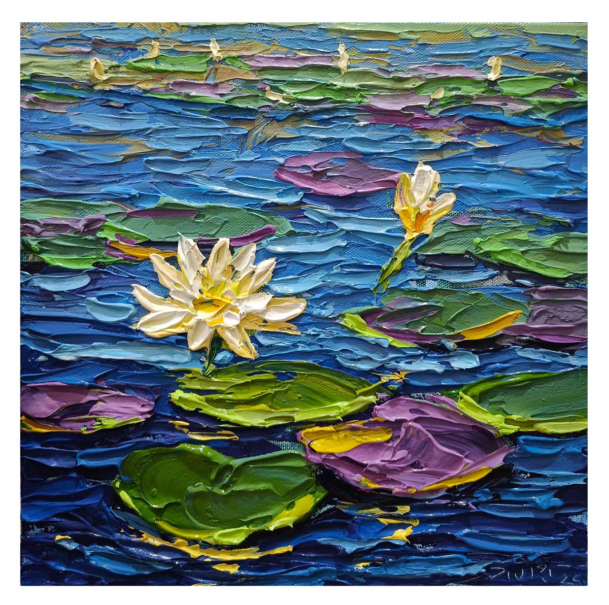 Contemporary Painting with Acrylic on Canvas "Lotus-1" art by Ganesh Mhatre