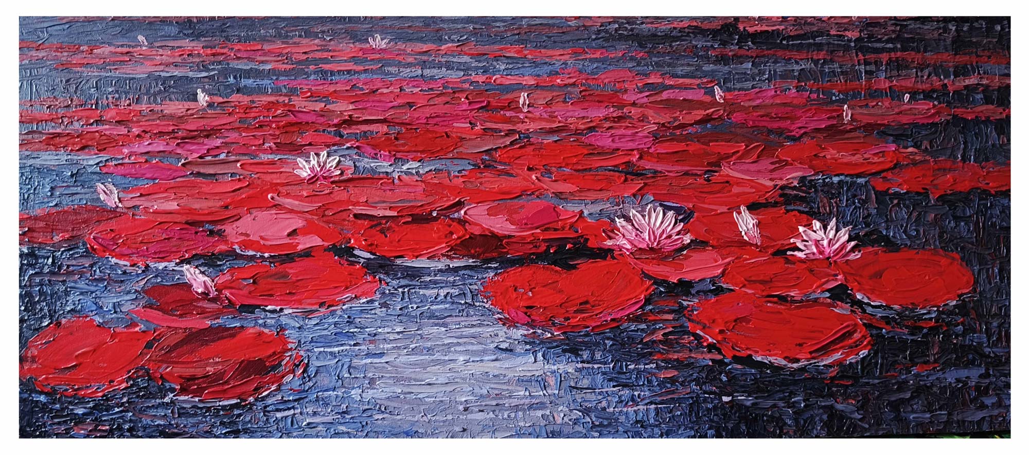 Contemporary Painting with Acrylic on Canvas "Lotus (954)" art by Ganesh Mhatre