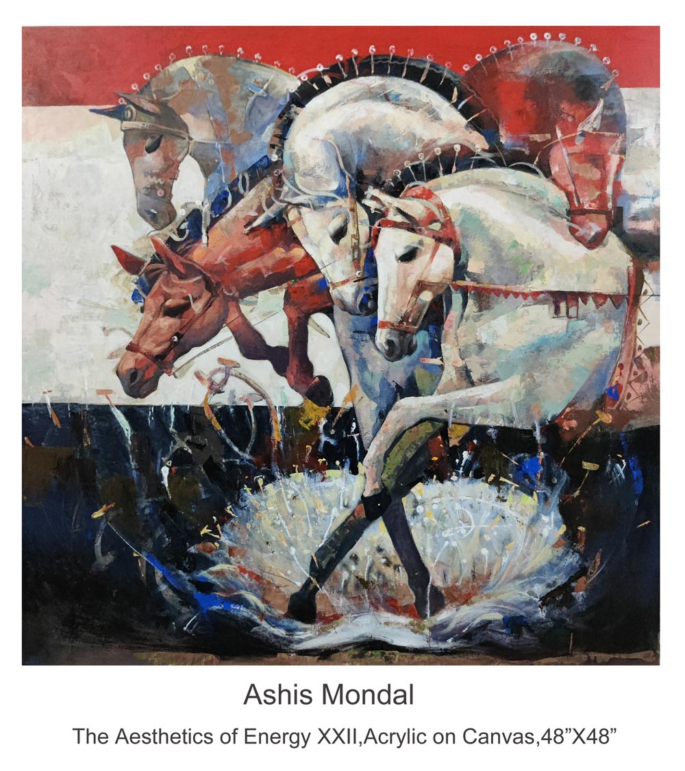 Figurative Painting with Acrylic on Canvas "The Aesthetics of Energy 22" art by Ashis Mondal